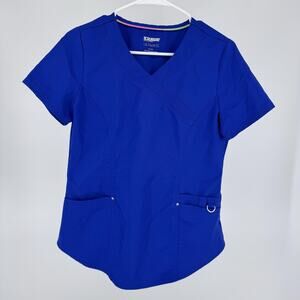 Scrubstar Ultimate Scrub Top Womens XS Electric Blue V-Neck Nursing Workwear